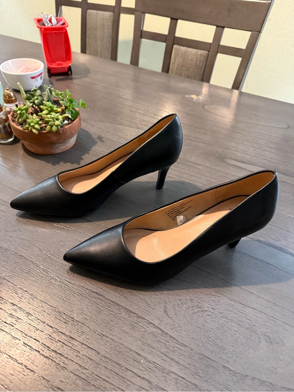 A New Day Black Pointed Toe Kitten Heels – Memory Foam Pumps Size 8